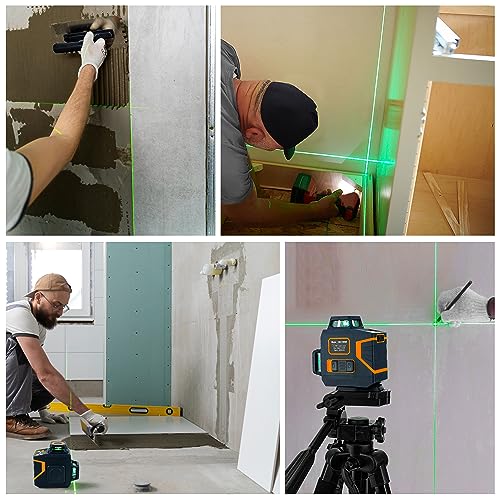 CIGMAN Laser Level CM-720SE Laser Level Self Leveling 2 x 360° Green Cross Line for Construction, Picture Hanging and Decoration with Rechargeable - WoodArtSupply