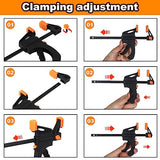 Lasnten 18 Pcs 4 Inch Bar Clamps for Woodworking Grip Craft Mini Clamps One Handed Wood Clamps Trigger Clamp Ratchet Clamp Wood Working Tools for Lasnten