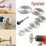 7pc HSS Circular Saw Blades with 1/8" Shank Cutting Wheel Set Rotary Tools for Wood Metal DIY Craft YWHWLX