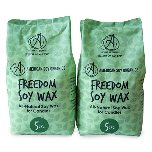 American Soy Organics- 10 lb of Freedom Soy Wax Beads for Candle Making – Microwavable Soy Wax Beads – Premium Soy Candle Making Supplies American Soy Organics