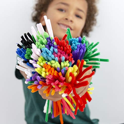 Horizon Group USA 200 Neon Fuzzy Sticks, Value Pack of Pipe Cleaners in 6 Colors, 12 Inches, Chenille Stems, Bendy Sticks, Great for DIY Arts & Horizon Group USA