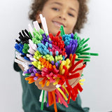 Horizon Group USA 200 Neon Fuzzy Sticks, Value Pack of Pipe Cleaners in 6 Colors, 12 Inches, Chenille Stems, Bendy Sticks, Great for DIY Arts & Horizon Group USA