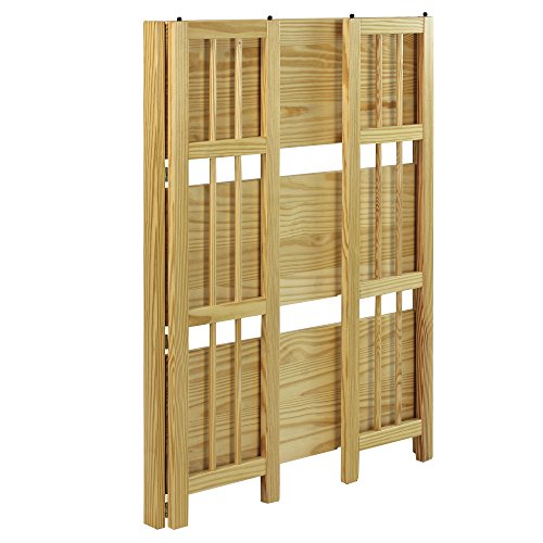 Casual Home 3-Shelf Folding Stackable Bookcase (27.5" Wide)-Natural Casual Home