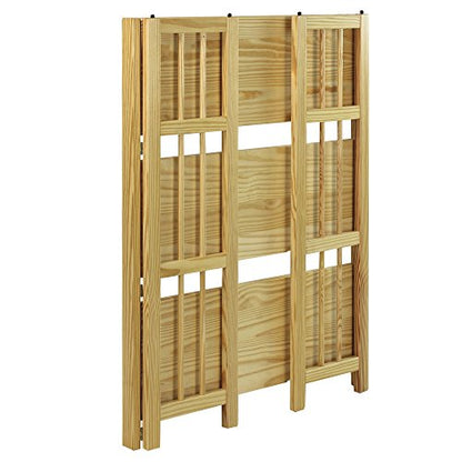 Casual Home 3-Shelf Folding Stackable Bookcase (27.5" Wide)-Natural - WoodArtSupply