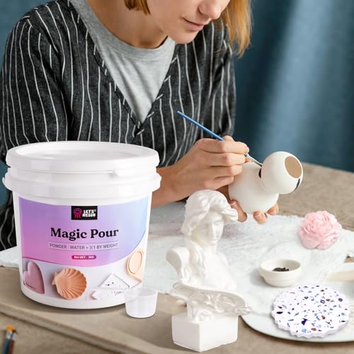 LET'S RESIN Resin Casting Powders 3000g, Fast Cured Casting Resin Kit for Beginners,20~30 Minutes De-Mold, Water Activated Plaster Powder Casting Kit LET'S RESIN