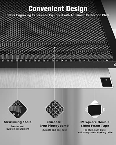 FAHKNS Honeycomb Working Table, 19.69"x11.81"x0.87" Honeycomb Laser Bed for Most Laser Engravers, for Fast Heat Dissipation and Table-Protecting with