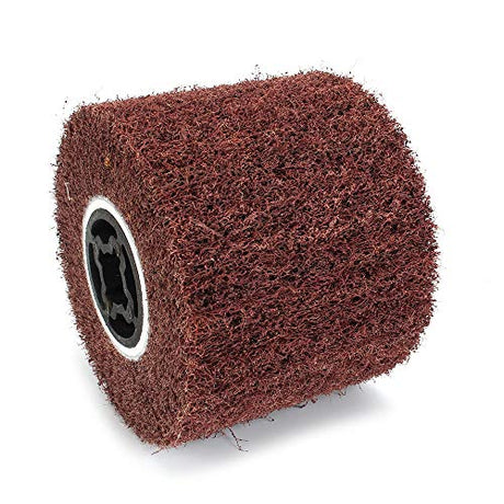 120x100x19mm Non-Woven Abrasive Wire Drawing Polishing Burnishing Wheel Flap Brush for Surface Treatment Stainless Steel, Aluminum, Copper, and More Baisiky