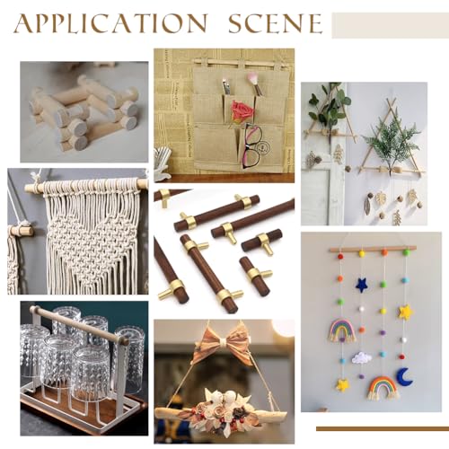 OLYCRAFT 6Pcs Dowel Rods Wood Sticks 17.7 inch Long Unfinished Wooden Sticks 1 Inch Diameter Beech Wood Sticks Blank Wooden Dowel Rods Wooden Dowel OLYCRAFT