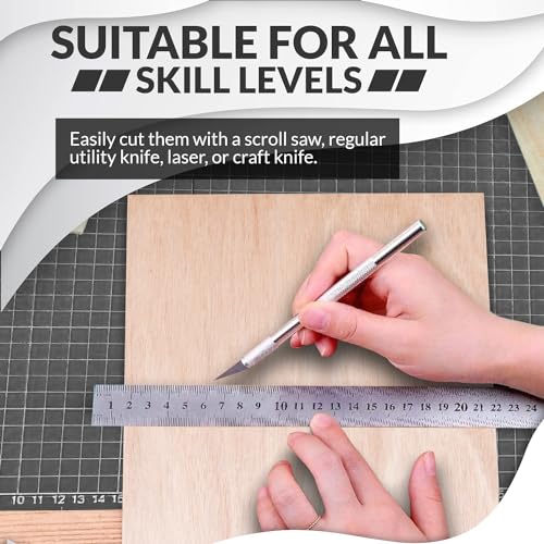 Mahogany Basswood Sheets for Crafts 1/8 inch, 3mm Plywood Sheets for Laser Cutting & Engraving, Wood Burning, Architectural Models, Drawing - 6 Pack SS Custom Products