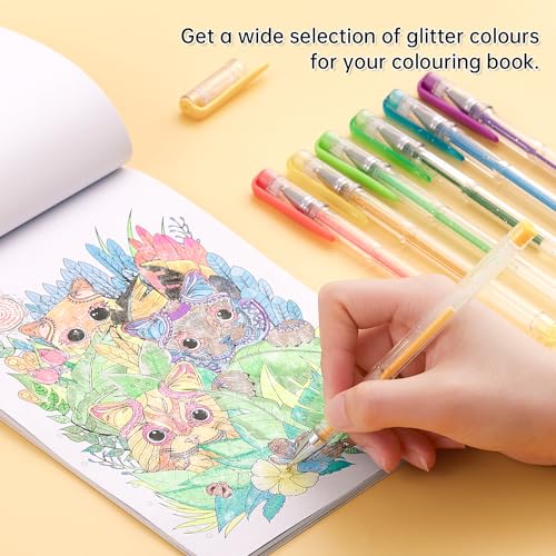 Shuttle Art 80 Pack Glitter Gel Pens, 40 Colors Glitter Gel Pens Set with 40 Refills for Adults Coloring Books Drawing Crafts Scrapbooking Journaling Shuttle Art