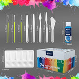 Artkey Acrylic Paint Set - 24 colors 2oz/59ml Acrylic Paints Professional Artists Painting Kit for Canvases Fabric Rock Leather Easter Egg Wood Artkey