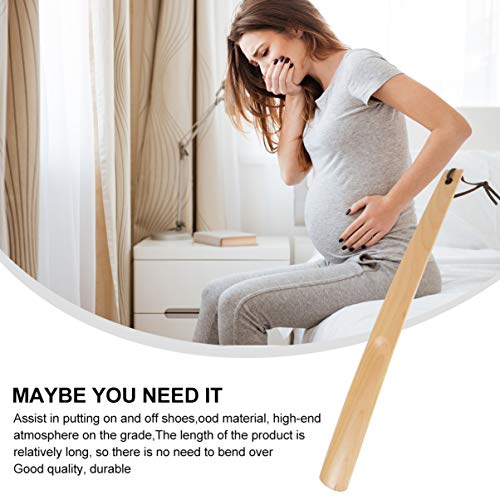 EXCEART Wood Shoe Horn Long Handle Practical Wood Shoehorns for Men Women and Kids EXCEART