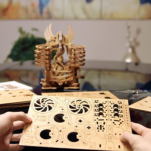 iDventure DIY Wooden Marble Run Dragon - 3D Mechanical Puzzle Kit for Adults & Teens - WoodArtSupply