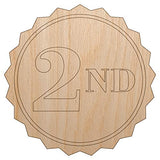 Second 2nd Place Circle Award Unfinished Wood Shape Piece Cutout for DIY Craft Projects - 1/4 Inch Thick - 6.25 Inch Size Sniggle Sloth