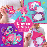 GirlZone Mermaid Stationary Gift Set for Girls, 45 piece Letter Writing Kit with Envelopes, Paper, Cards and More, Great Mermaid Gifts for Girls 9-12 GirlZone