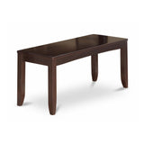 East West Furniture LYB-Cap-W Lynfield Dining Bench with Wood Seat, 52x15x18 Inch, Cappuccino East West Furniture