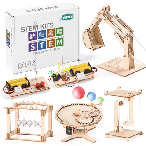 STEM Science Kits, 5 Set Building Kits for Kids Ages 8-12, 3D Wooden Puzzles, Wood Crafts for Boys 6-8, Science Experiment Projects, Woodworking - WoodArtSupply