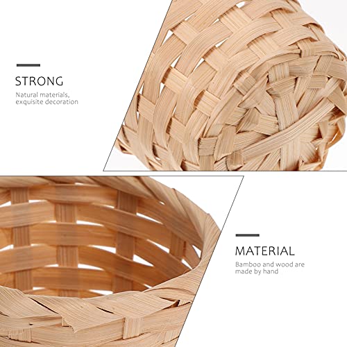 Zerodeko 10PCS Miniature Artifical Wood Woven Baskets, Mini Woven Baskets Without Handles for Home Office Table Party Favors Crafts Decoration Zerodeko