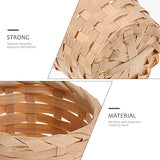 Zerodeko 10PCS Miniature Artifical Wood Woven Baskets, Mini Woven Baskets Without Handles for Home Office Table Party Favors Crafts Decoration Zerodeko