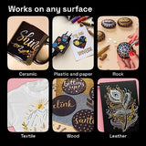 Metallic Acrylic Paint Pens for Rock Painting, Stone, Ceramic, Glass, Wood, Fabric, Canvas, Metal, Scrapbooking (6 Pack) Set of 3 Gold & 3 Silver ARTISTRO