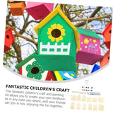 TEHAUX 1 Set Lanyard Birdhouses Pendant Unfinished Arts Kits Bird House Painting Kids Craft Unfinished House Kit Paint House Wind Chime Kit Wind TEHAUX