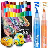 JR.WHITE 36 Pack Acrylic Paint Marker Pens for Rock Painting, Wood, Canvas, Ceramic, Glass, Fabric,Arts Crafts Supplies for Adults Kids-Fine Tip & JR.WHITE