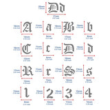 BENECREAT Matte Metal Letters Stencils, Gothic A to Z Alphabet & Number Stencil Template for Painting, Wood Burning, Leather Burning, Engraving, BENECREAT