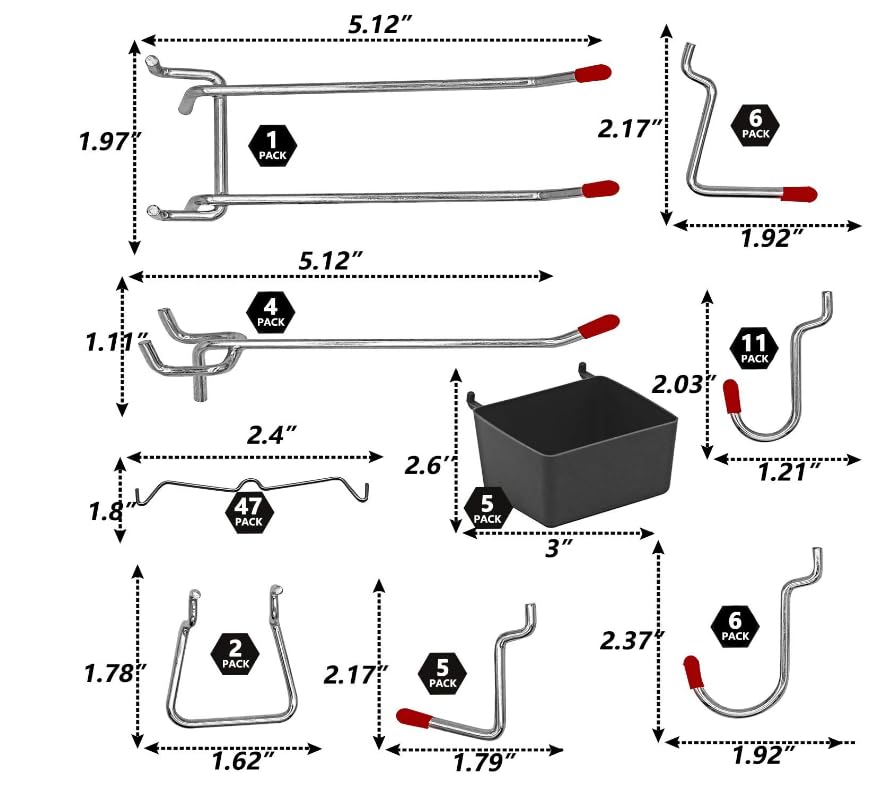 WEN Workbench Pegboard Accessory Kit, 114-Piece (WB114A) WEN