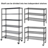 Storage Shelves 6000lbs Capacity, 6 Tier Metal Shelf on Casters 48" L×18" W×76" H Movable Heavy Duty Shelving Unit NSF Wire Shelf with Wheels for TYNB