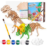 CoolToys Daring Dinos Paint n' Play 3D Model and Craft Kit - STEM Educational Wooden Dinosaurs Building and Painting Set for Kids Ages 6+, Fun and CoolToys