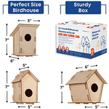 9 Wooden Birdhouses & 9 Wind Chimes -Art & Crafts for Kids Ages 4 5 6 7 8 - Kids Bulk Arts and Crafts Set with Painting Kit -DIY Wood Bird House and CRAFTY HAPPITOYS