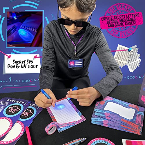 GirlZone Ultimate Secret Agent Writing Set, Exciting Spy Kit and Fun Stationery Set with Spy Pen Toy, Stationery Paper and Envelopes Set for Spy - WoodArtSupply