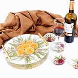 XXKJSZJQ Tray Molds for Epoxy Resin kit 13.5'' Deep Large Round Silicone Molds with 4pcs Coasters Resin Molds, Table Clock Mold DIY Flowers XXKJSZJQ