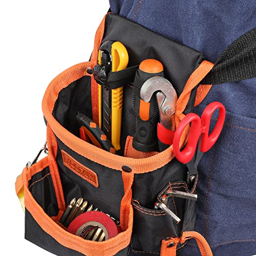 YOOFAN Tool Pouch - Tool Belt for Electrician Carpenter Construction Technician Gardening, Work Accessories for Men and Women, Orange YOOFAN