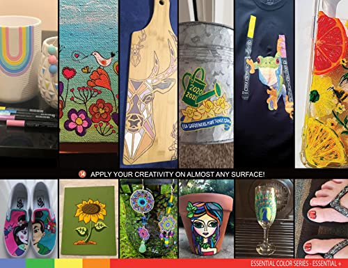 TOOLI-ART Acrylic Paint Pens Assorted Vibrant Markers for Rock Painting, Canvas, Glass, Mugs, Wood, Fabric, Metal, Ceramics. Non Toxic, Quick Dry, TOOLI-ART