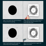 HG Power 6 Inch Exhaust Fan with Speed Controller, 308CFM Wall Exhaust Fanfor Kitchen, Bathroom, Metal Extractor Fan for Pet Room, Smoking Room, HG Power