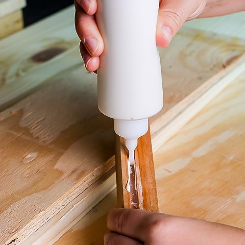 DCT Wood Glue Spreading Woodworking Kit – 8 oz Ounce Bottle, Roller Applicator, Dowel Hole Nozzle, Biscuit Slot Tip Deadwood Crafted Tools