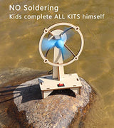 STEM 4 Set Solar Motor Kit,Wooden Model Electric Car Science Experiment Projects,Educational 3D Building Puzzles Electronic with 3 Different Motors SCAEMO