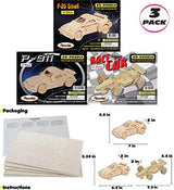 Puzzled Bundle of Cars: F-20, P911, and Race Car Wooden 3D Puzzles Construction Kits - Fun & Educational DIY Racing Toys, Assemble Model Unfinished Puzzled