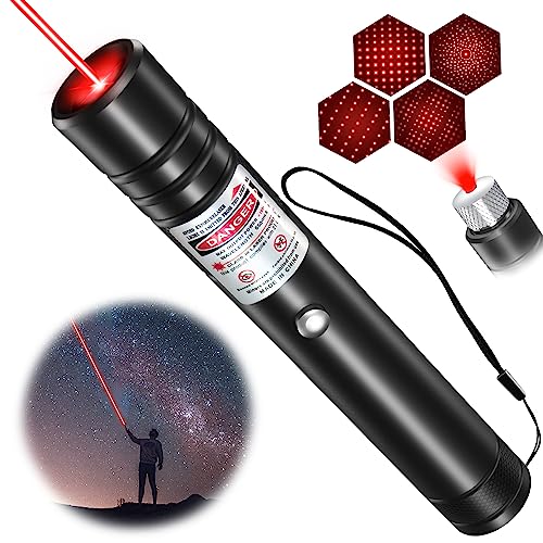 MIPREZT Rechargeable Red Laser Pointer High Power, Long Range Laser Pointer Beam Pen, Strong Lazer Pointer with Star Cap, Red Laser Light for Dogs MIPREZT