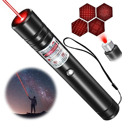 MIPREZT Rechargeable Red Laser Pointer High Power, Long Range Laser Pointer Beam Pen, Strong Lazer Pointer with Star Cap, Red Laser Light for Dogs