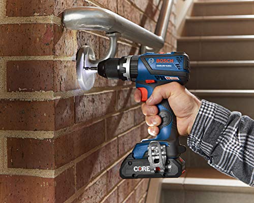 BOSCH GXL18V-251B25 18V 2-Tool Combo Kit with 1/4 In. and 1/2 In. Two-In-One Impact Driver, Compact Tough 1/2 In. Hammer Drill/Driver and (2) CORE18V - WoodArtSupply