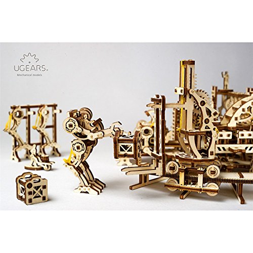 S.T.E.A.M. Line Toys UGears Mechanical Models 3-D Wooden Puzzle - Mechanical Robot Factory UGEARS