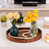 Acacia Wood Serving Tray with Handles, Decorative Ottoman Tray Platter for Breakfast in Bed, Living Room, Coffee Table, Lunch, Dinner, Bathroom, HouseJoy