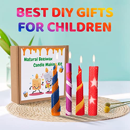 Bingfuego beeswax candle making kit for kids-12 colors beeswax