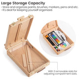 MERRIY 29-Piece Acrylic Paint Set, Painting Supplies Kit with Tabletop Sketch Box Easel, 12 Colors Acrylic Paints,10"x 12" Stretched Canvas,Premium MERRIY