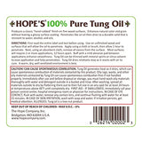 HOPE'S 100% Pure Tung Oil, Food Safe, Premium Waterproof Natural Wood Finish and Sealer for Indoor and Outdoor Projects, 32 Fl Oz, 1 Pack HOPE'S