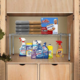 YSSOA Heavy Duty 1-Shelf Shelving, Adjustable Storage Units, Steel Organizer Wire Rack, 30" W x 14" D x 15" H, Chrome,2-Pack YSSOA