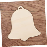EXCEART 20 Pcs Xmas Tree Bell Ornament Holiday Wooden Shapes for Crafts Cutout Hanging Ornament Wood Ornaments Wooden Hanging Ornaments Wooden DIY EXCEART
