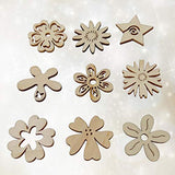 Healifty 50pcs Unfinished Wood Cutouts Assorted Flowers Shapes Wood Slices for DIY Craft Wedding Birthday Table Scatter Confetti Healifty
